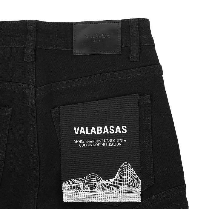 VALABASAS / ヴァラバサス パッチフェード ブラック スキニー パンツ