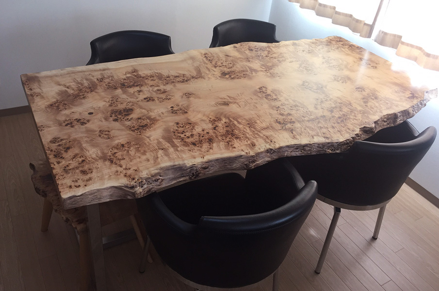 一枚板ポプラ材ダイニングテーブル | 口コミ | 一枚板・一枚板テーブル