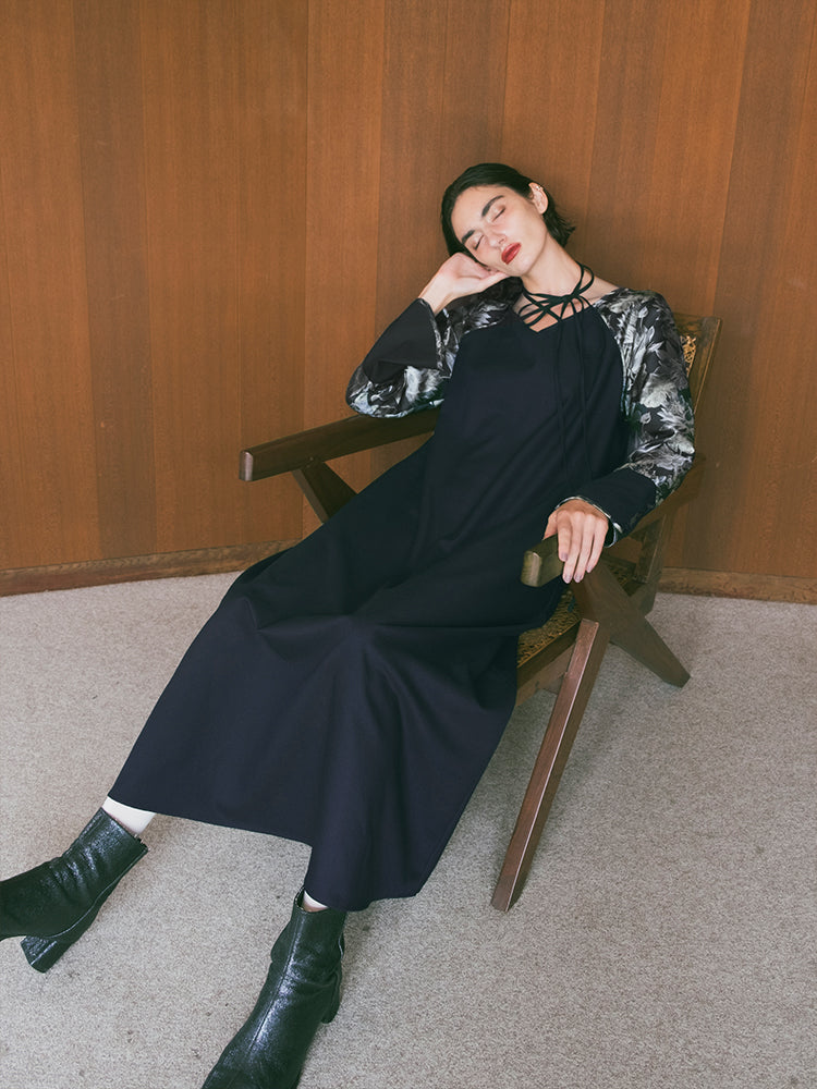 ワンピース MARTE sahara JQD Cross Neck Dress ivory JQD Cross Neck