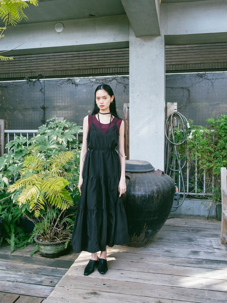 Mesh Panel Tiered Dress – MARTE