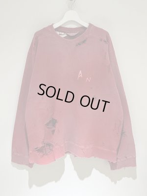 ANCELLM（アンセルム） Crash Uneven Over Sweat Shirt（クラッシュ