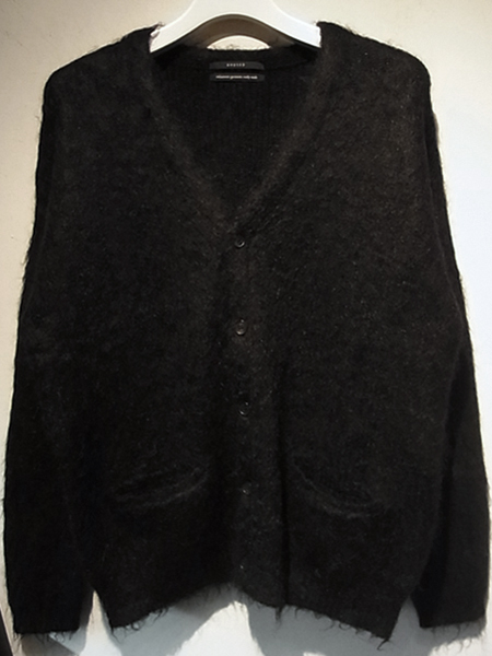 UNUSED（アンユーズド） モヘアカーディガン ブラック - margin