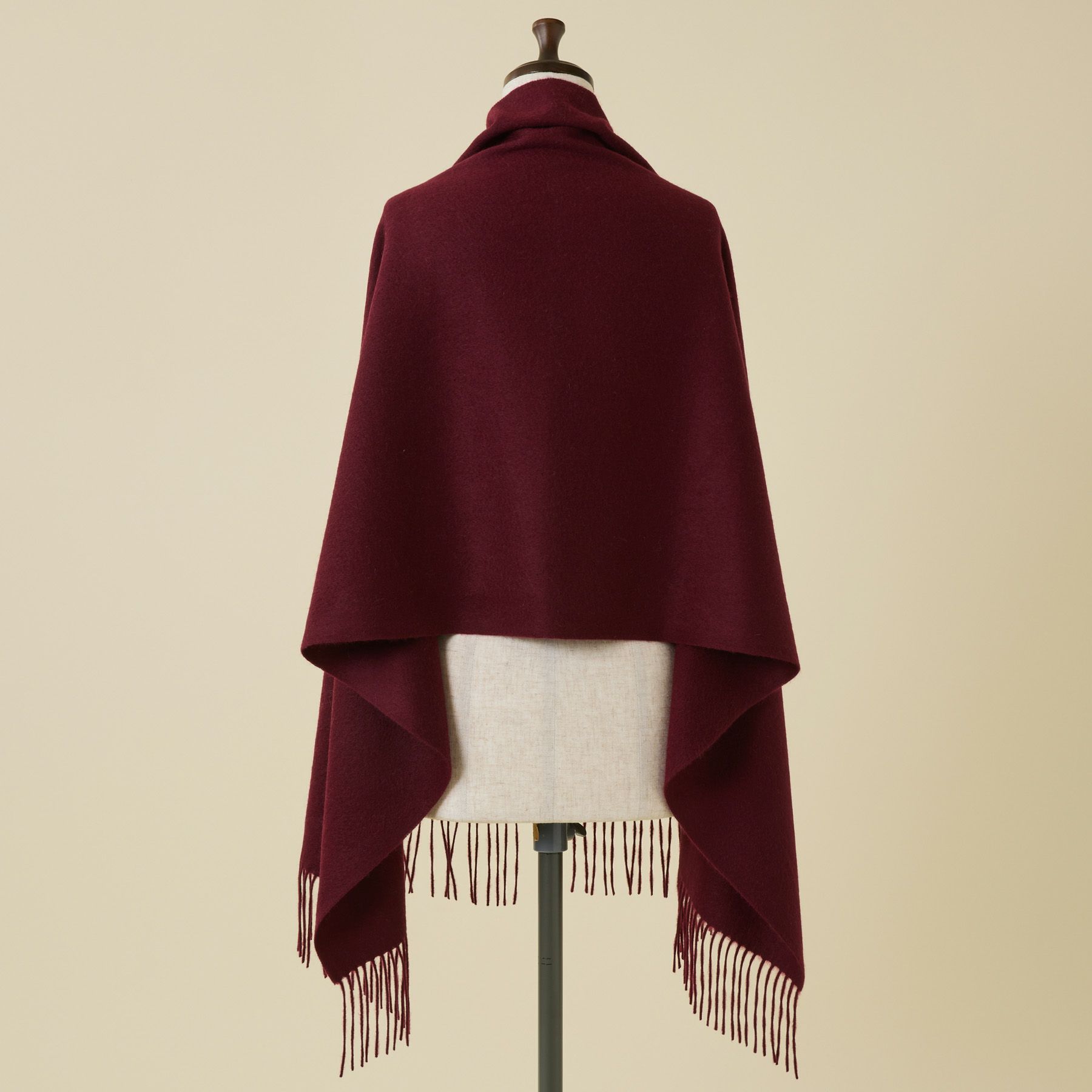 カシミヤ100%無地ストール＜ボルドー＞ | Maria Rouk（マリアルーク）