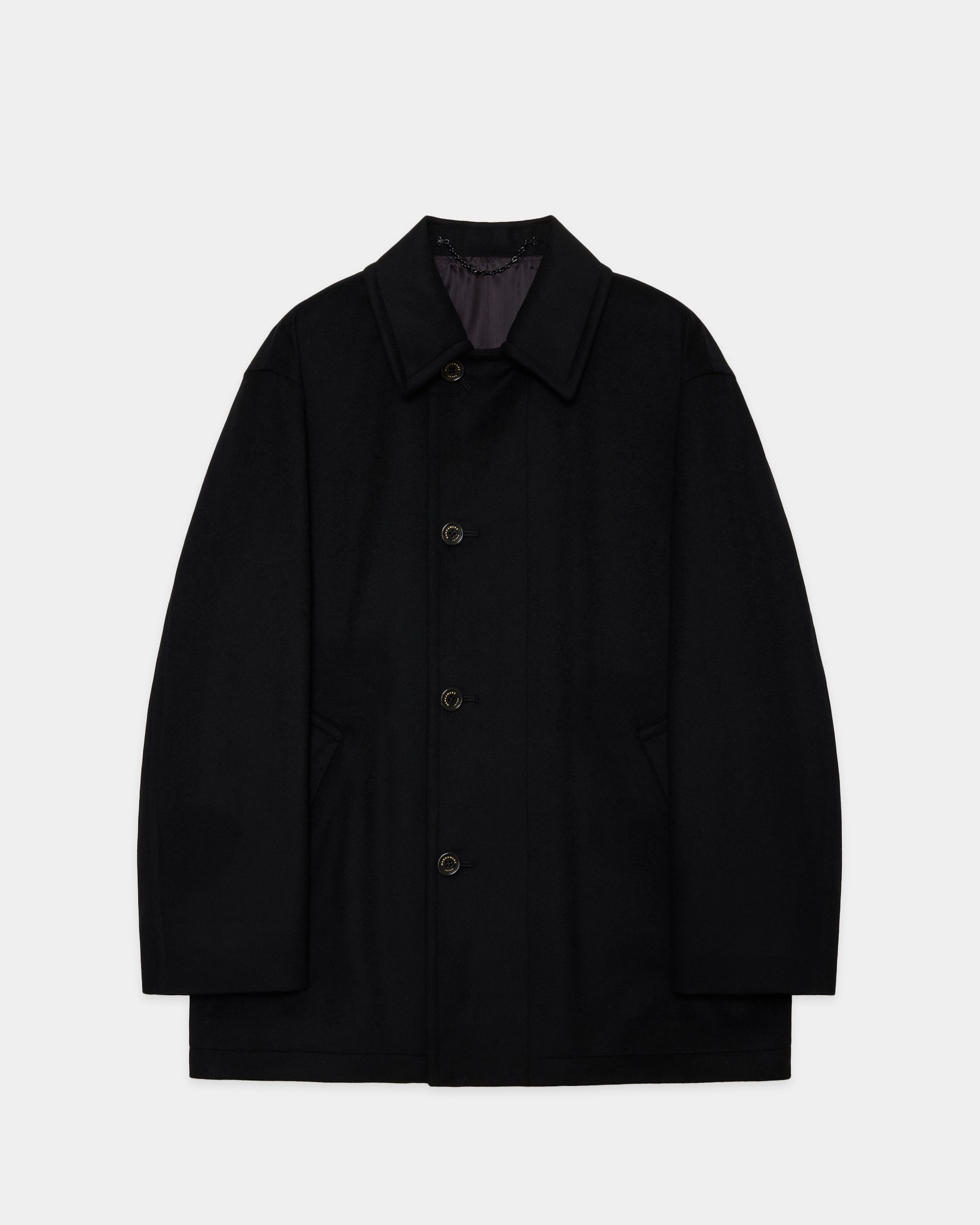 PARKING別注】 カシミヤフラノ / カシミヤハーフコート, Black – MARKAWARE