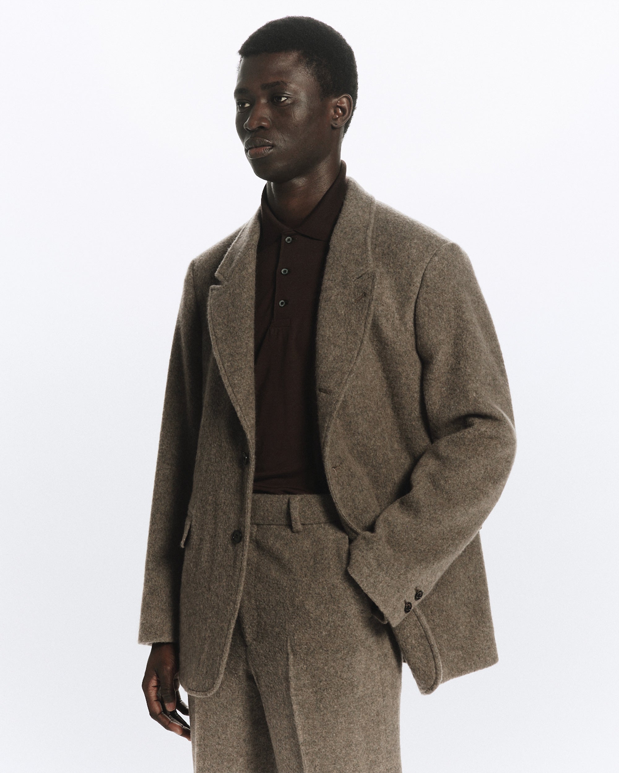 ウールカシミヤナッピングワッシャー / ハントリージャケット, Green