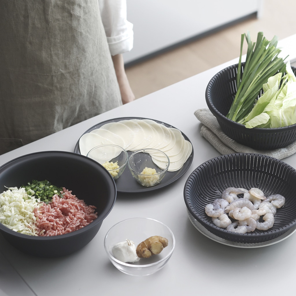 marna】ザルボウル 21cm(2点セット ダークグレー): キッチン｜マーナ