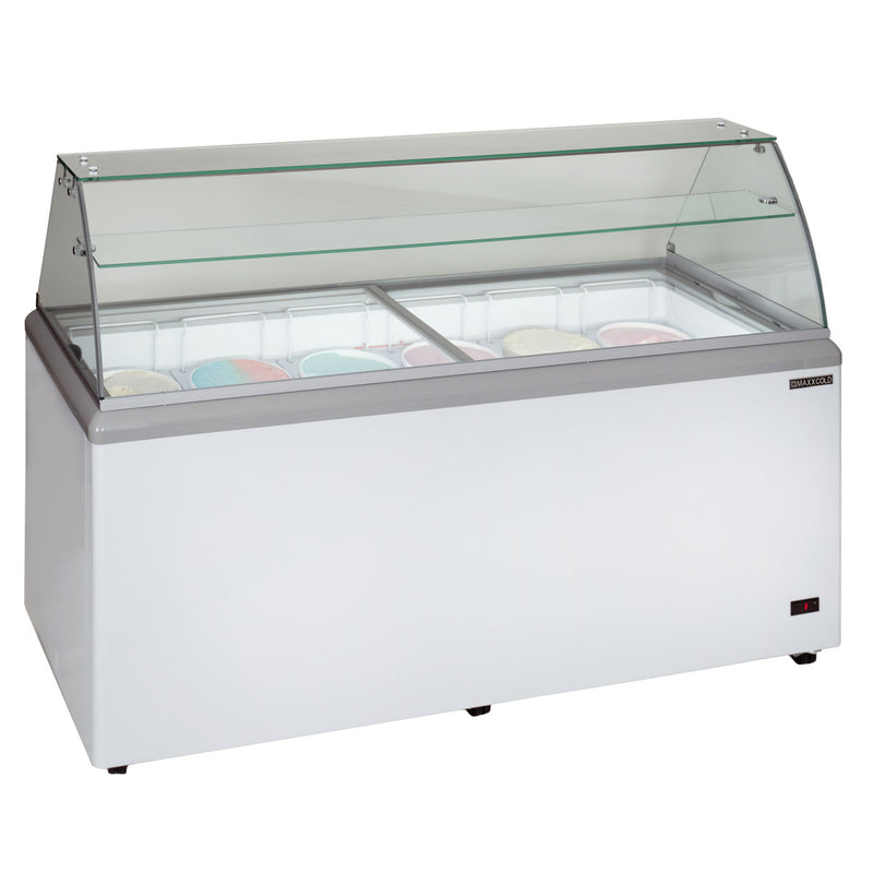 Maxx Cold X-Series Ice Cream Dipping Cabinet Freezer with Curved