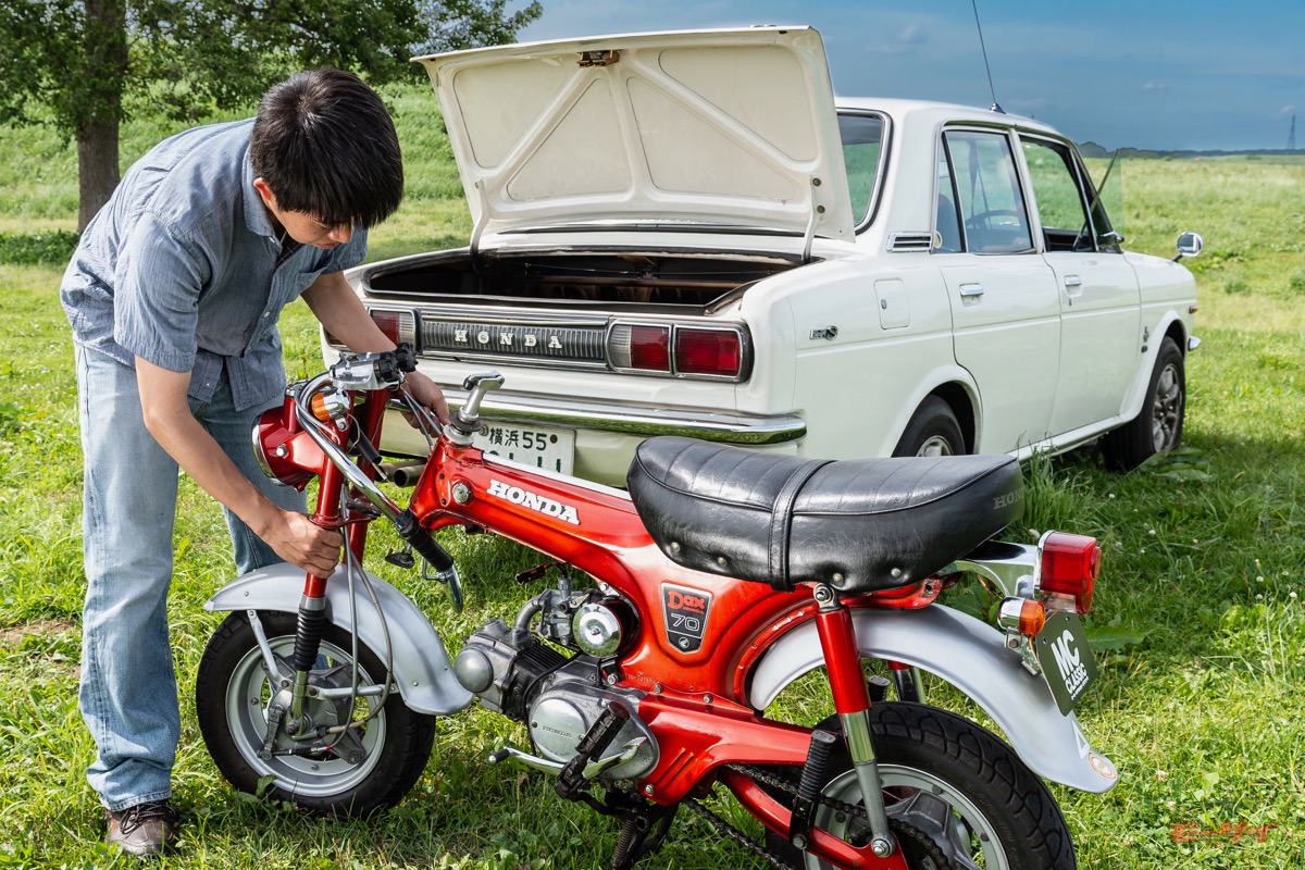 初代ダックスホンダの秘技「前輪分離機構」を使って、実際クルマの