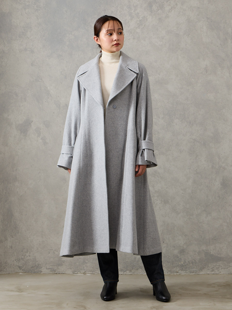 RESCWOOL?モッサ ビッグカラーフィット&フレアベルテッドコート(M