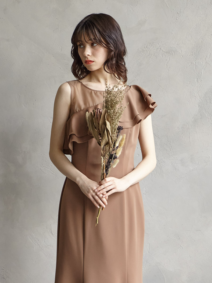 WEB/Aimer Acret店限定】アシンメトリーフリルマーメイドラインドレス