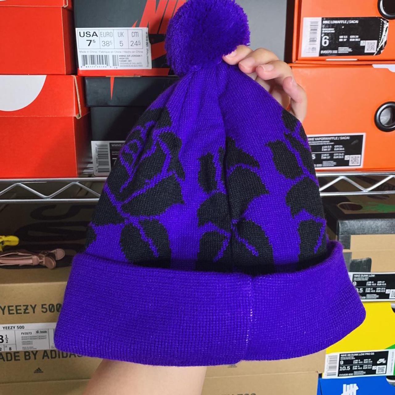 Supreme 2012 F/W rose beanie Purple box logo OG | Depop