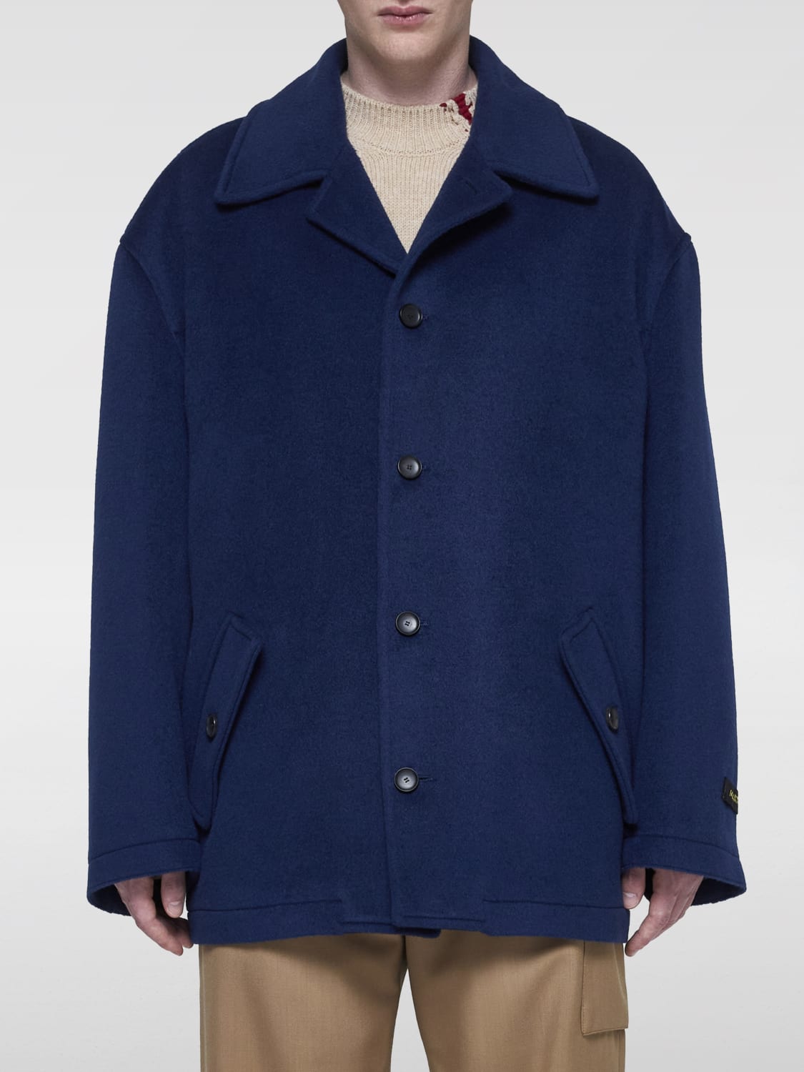 Marni コート メンズ - ネイビー | TUMU0090U1UTWA22 | GIGLIO.COM