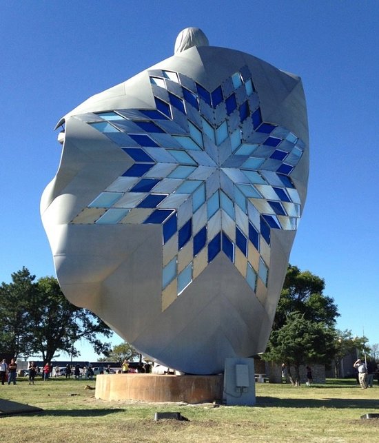 Extremely impressive Sacagawea sculpture overlooking the Missouri