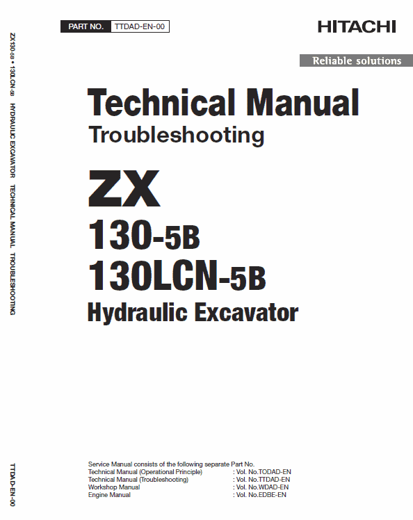 Hitachi ZX130-5B and ZX130LCN-5B Excavator Service Repair Manual