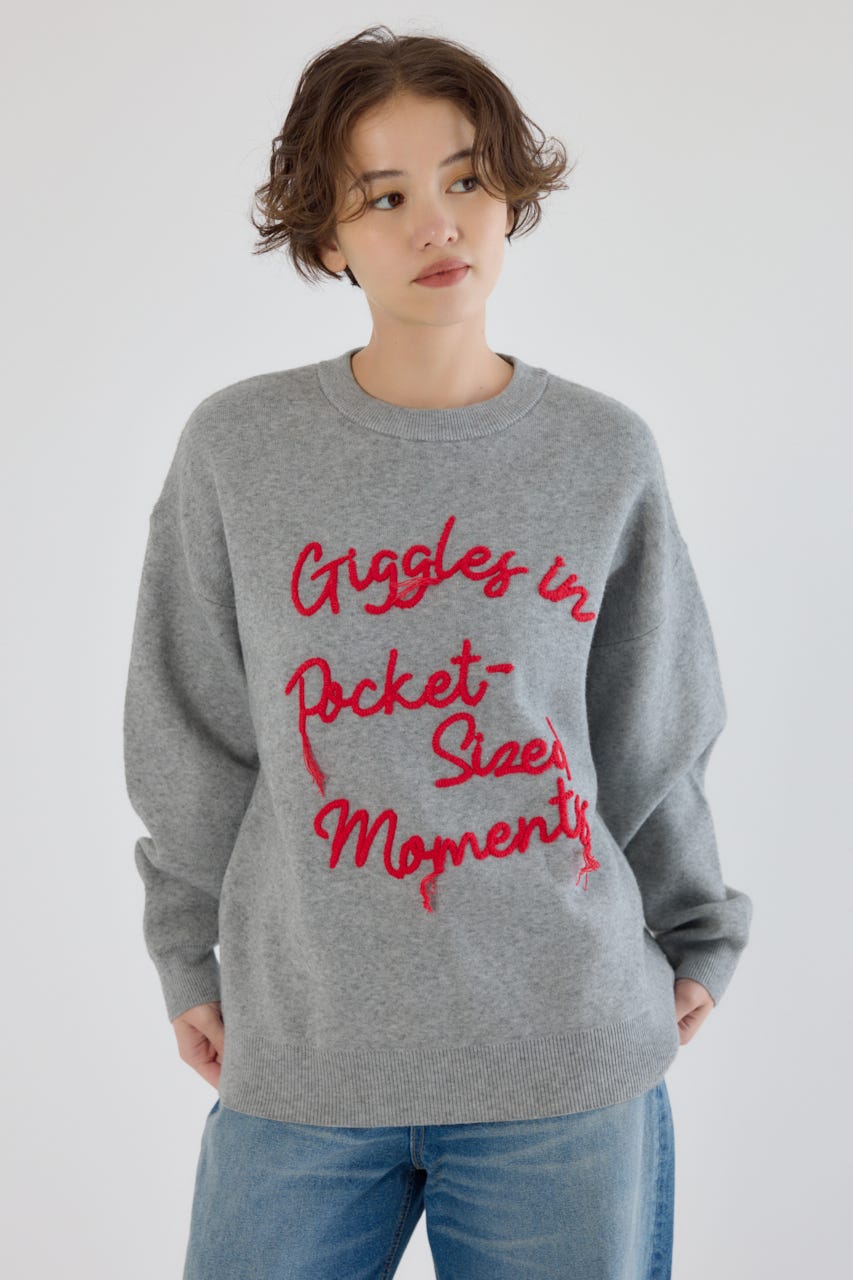 RODEO CROWNS WIDE BOWL | Frayed Lettering ニットトップス (ニット