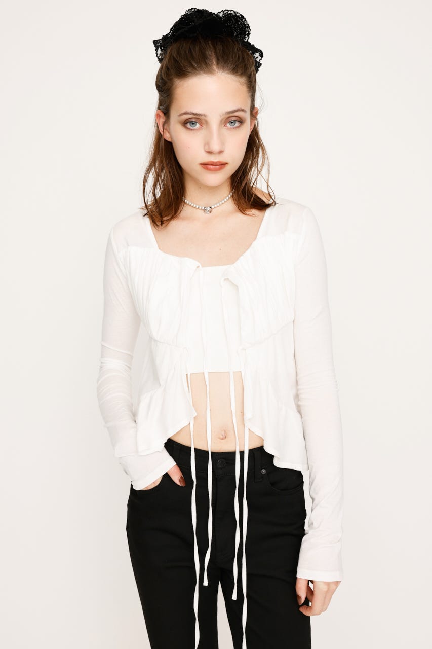 トップス akiki 2way ribbon top トップス akiki 2way ribbon top