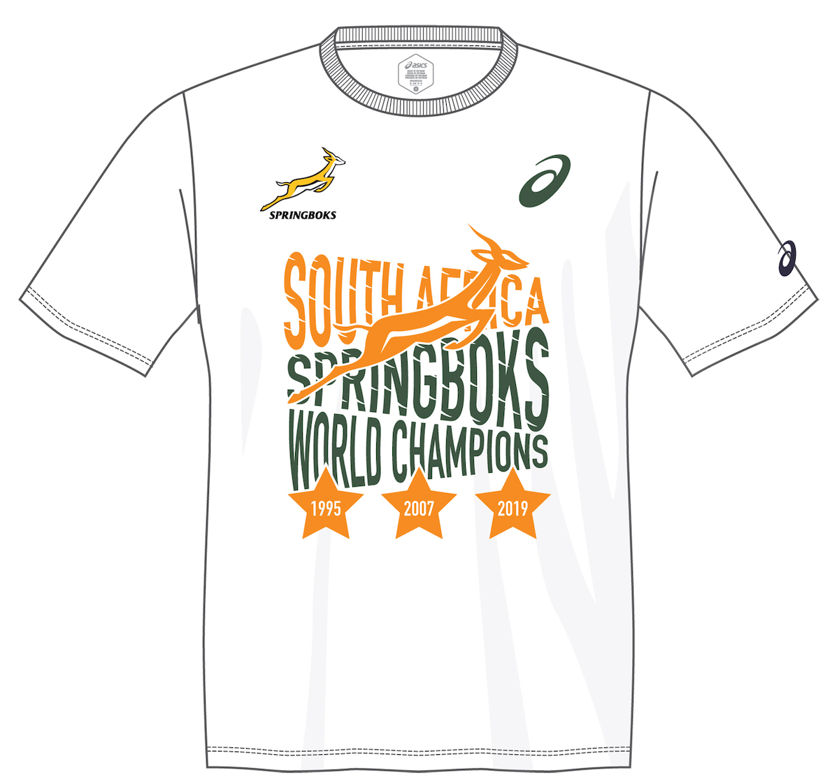 アシックスがラグビー南アフリカ代表の優勝記念Tシャツを発売 限定200