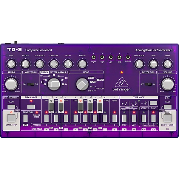 Behringer TD-3-GP Analog Bass Line Synthesizer - Purple | Guitar