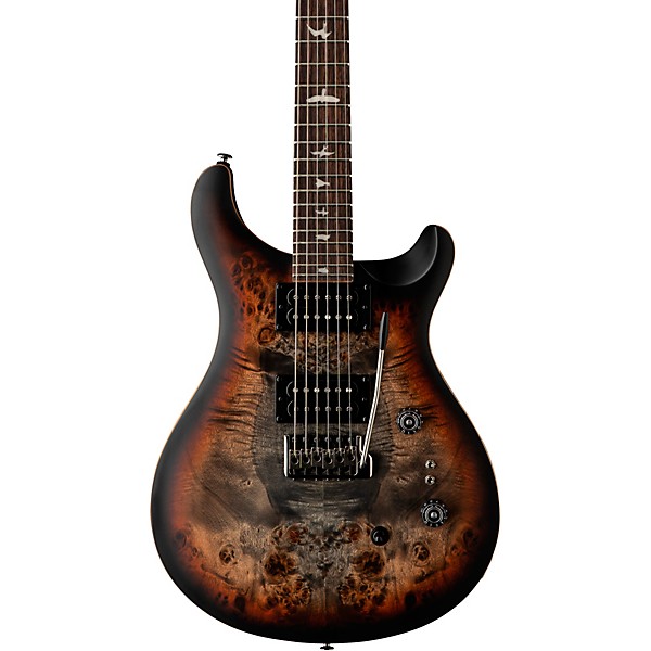 PRS SE Exotic Custom 24-08 Poplar Burl Electric Guitar - Charcoal
