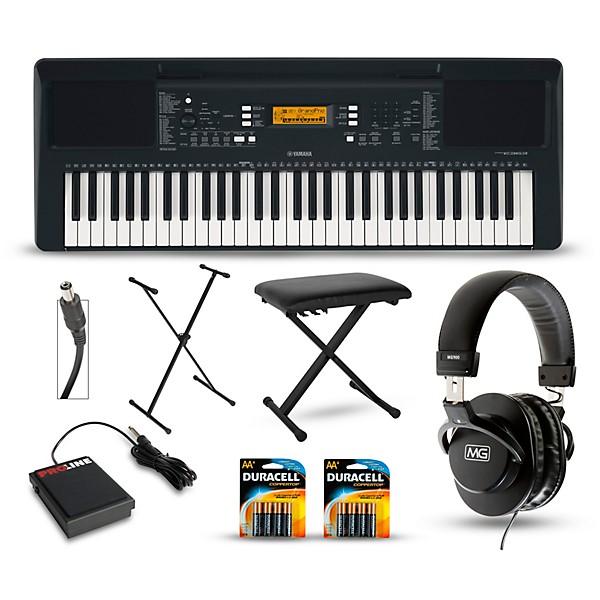 Yamaha PSR-E363 61-Key Portable Keyboard Packages Home Package