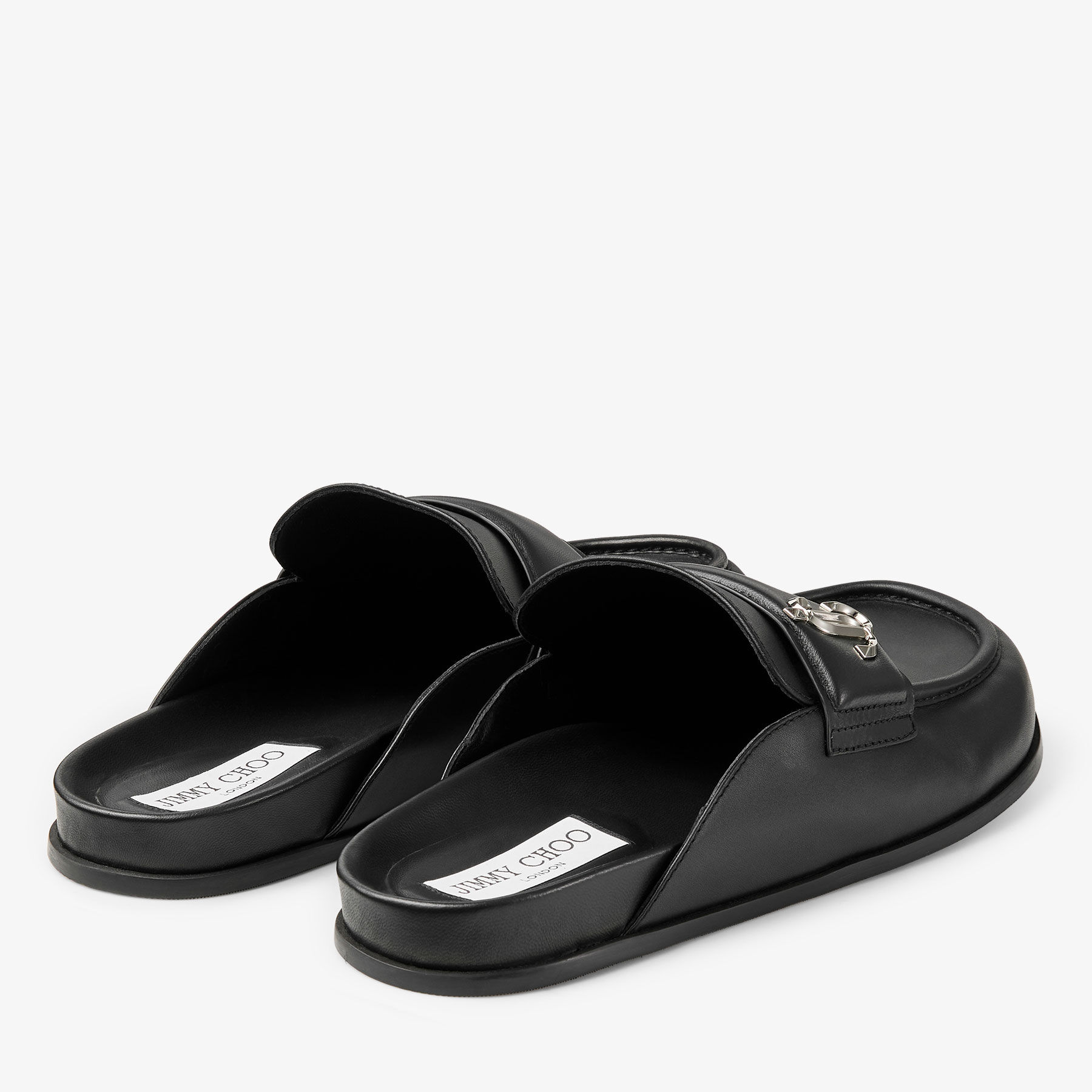 Milo Mule |Black Calf Leather Backless Mule | JIMMY CHOO