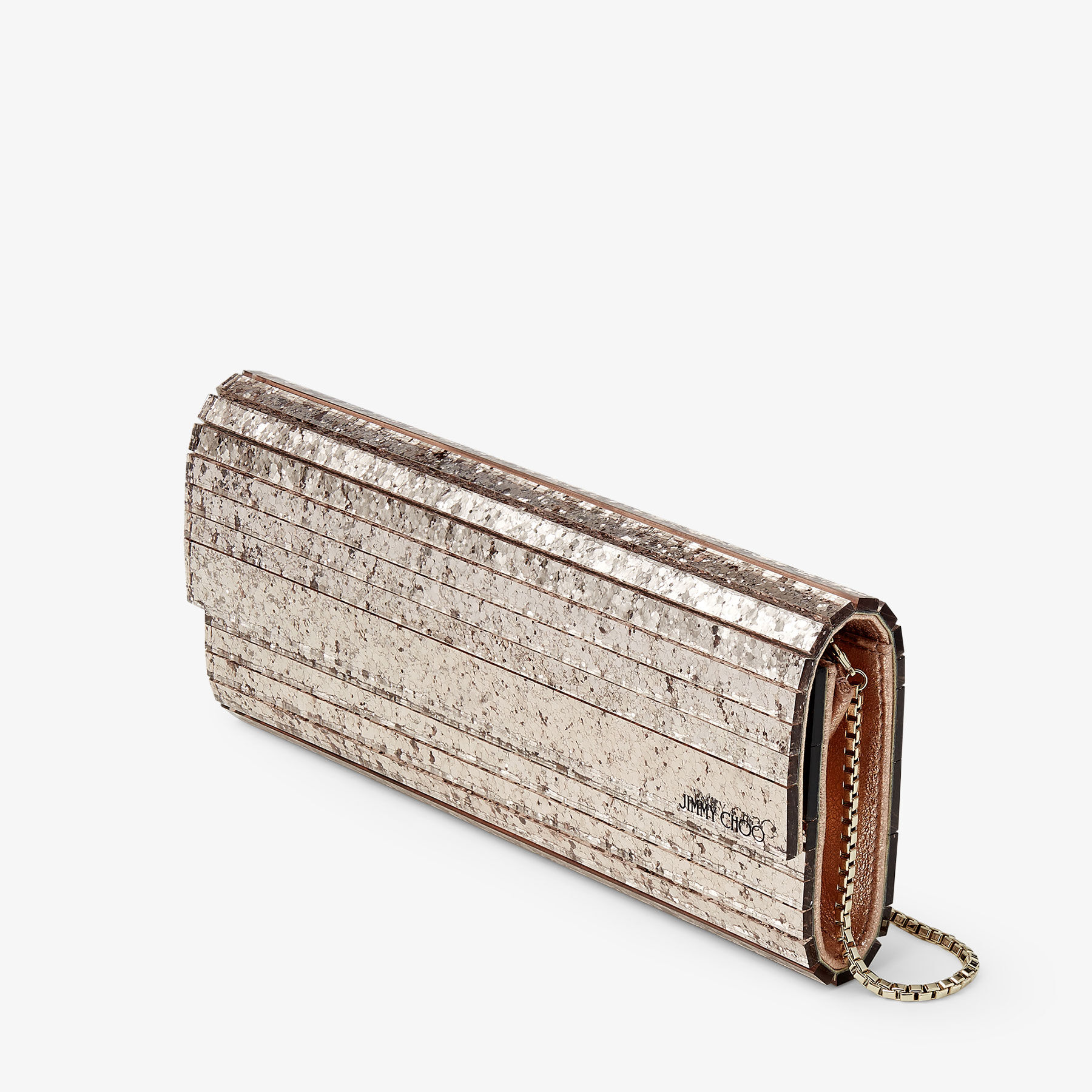 Ballet Pink Shadow Coarse Glitter Acrylic Clutch Bag | Sweetie
