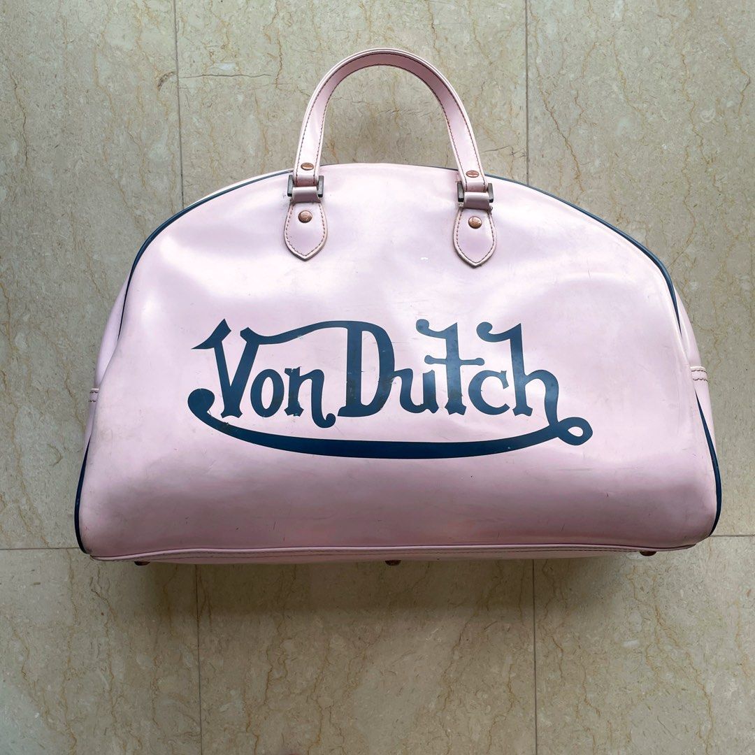 VonDutch ボストンバッグ水色×ピンク ボンダッチ Y2K VON DUTCH boston