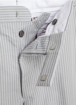 THOM BROWNE | Seersucker Cropped Back Strap Pants | Men | Lane
