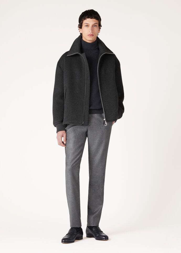 Classic Turtleneck Baby Cashmere Black/Gray Melange | Sweaters