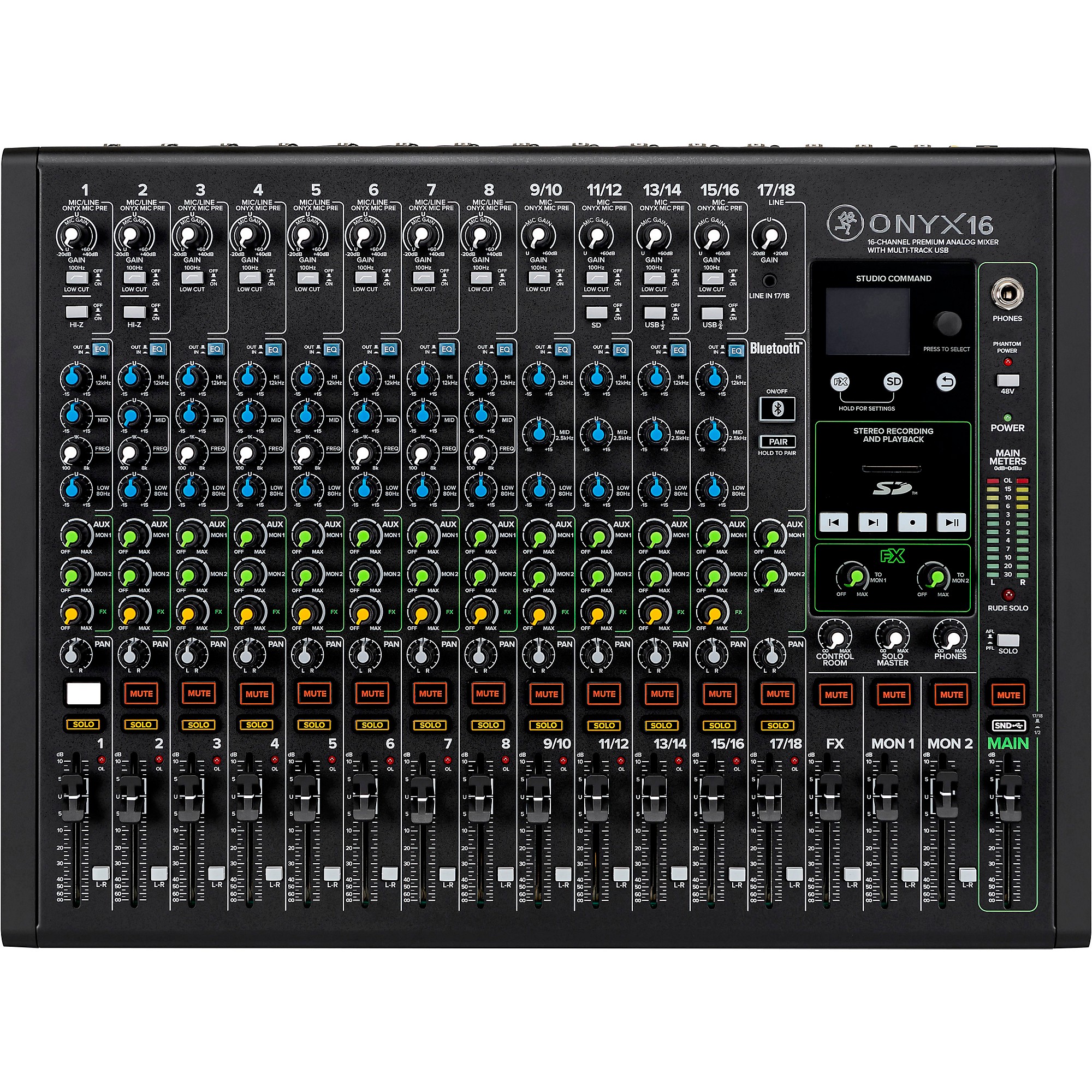 Mackie Onyx16 16-Channel Premium Analog Mixer With Multi-Track USB