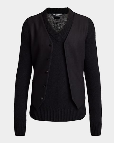 Prada Men's Superfine Wool Half-Zip Cardigan Jacket | Neiman Marcus