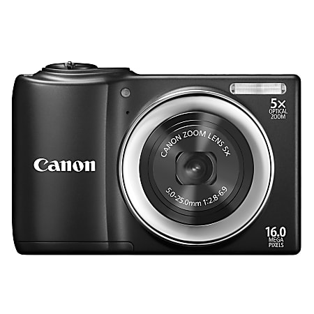 Canon PowerShot A810 16.0 Megapixel Digital Camera Black - Office