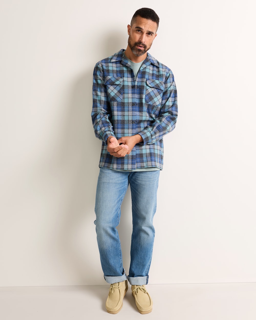 Shop Men's Plaid Wool Board Shirt: Stylish Comfort