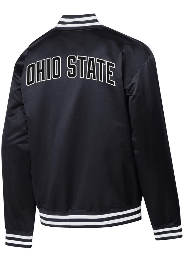Champion Mens BLACK Ohio State Buckeyes Super Fan Satin Bomber
