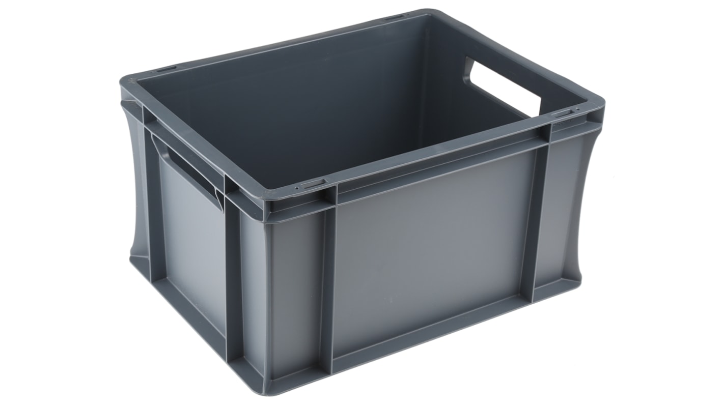 RS PRO ユーロコンテナ 20L プラスチック グレー, 400 mm x 300 mm x