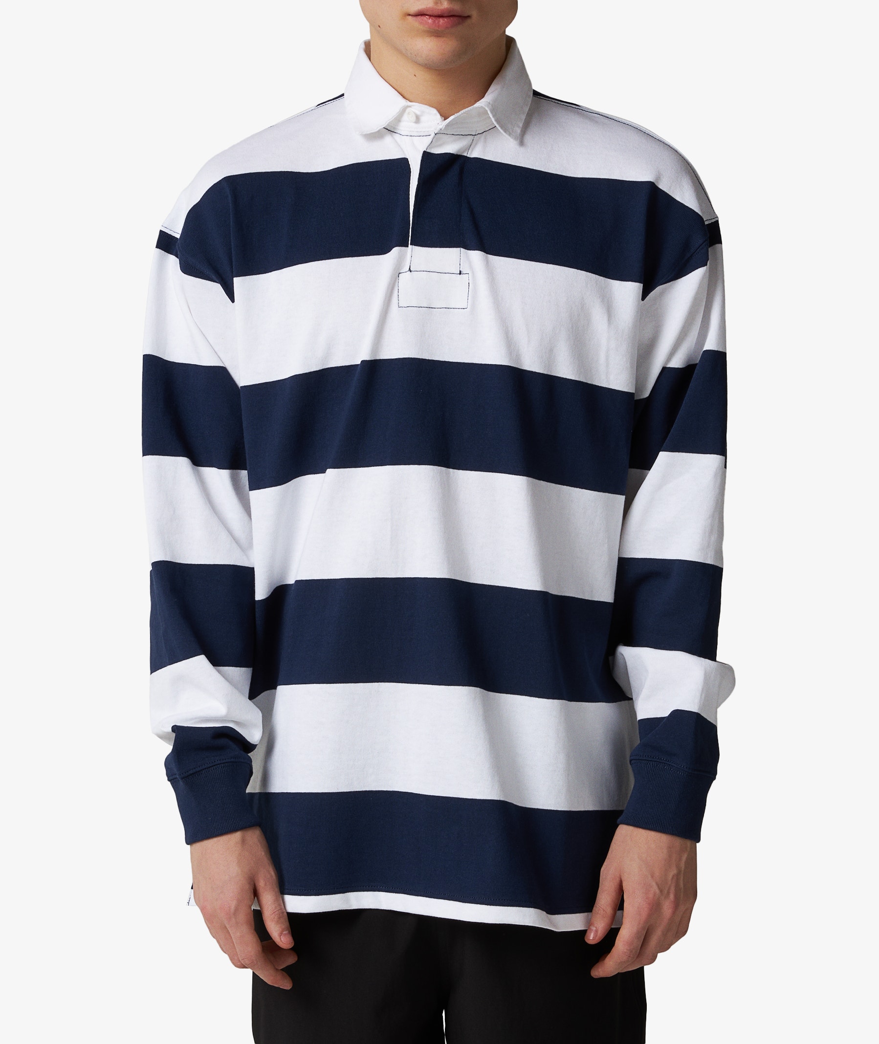 Polo Ralph Lauren Big Fit Striped Rugby Polo Shirt | WHITE/NEWPORT