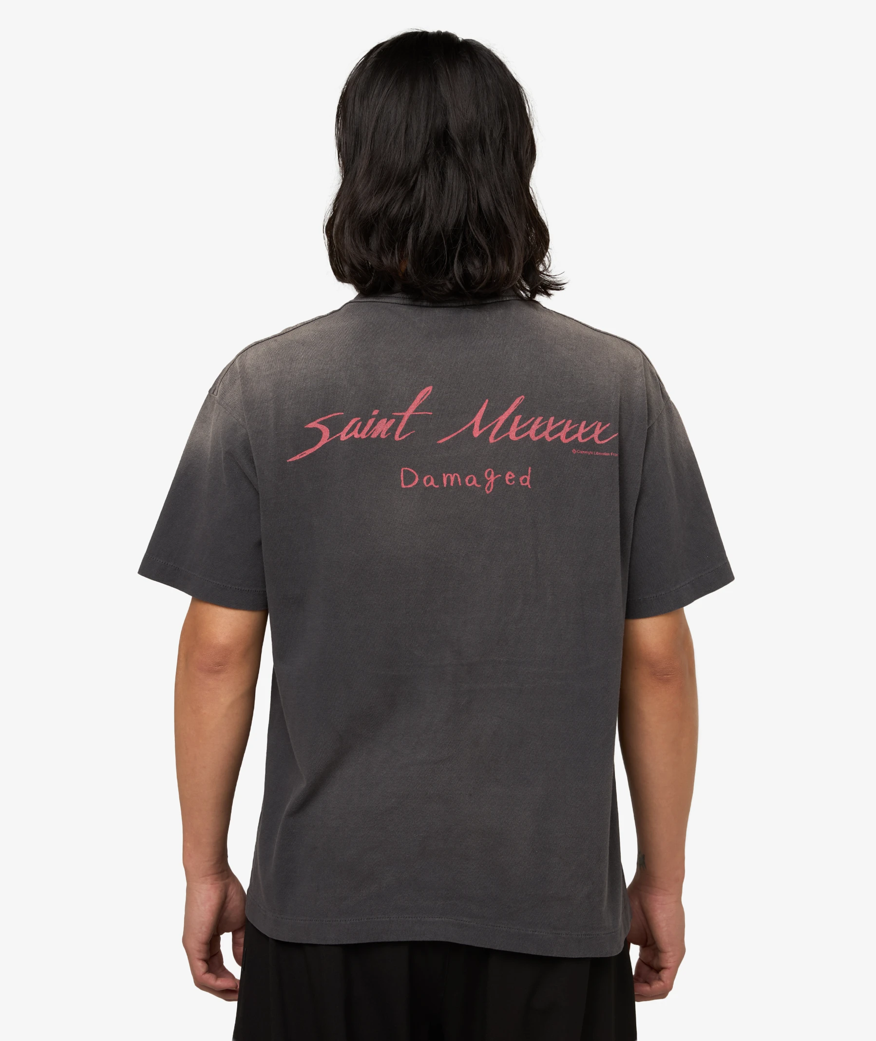 SAINT Mxxxxxx Damaged T-Shirt | Charcoal | SVD USA