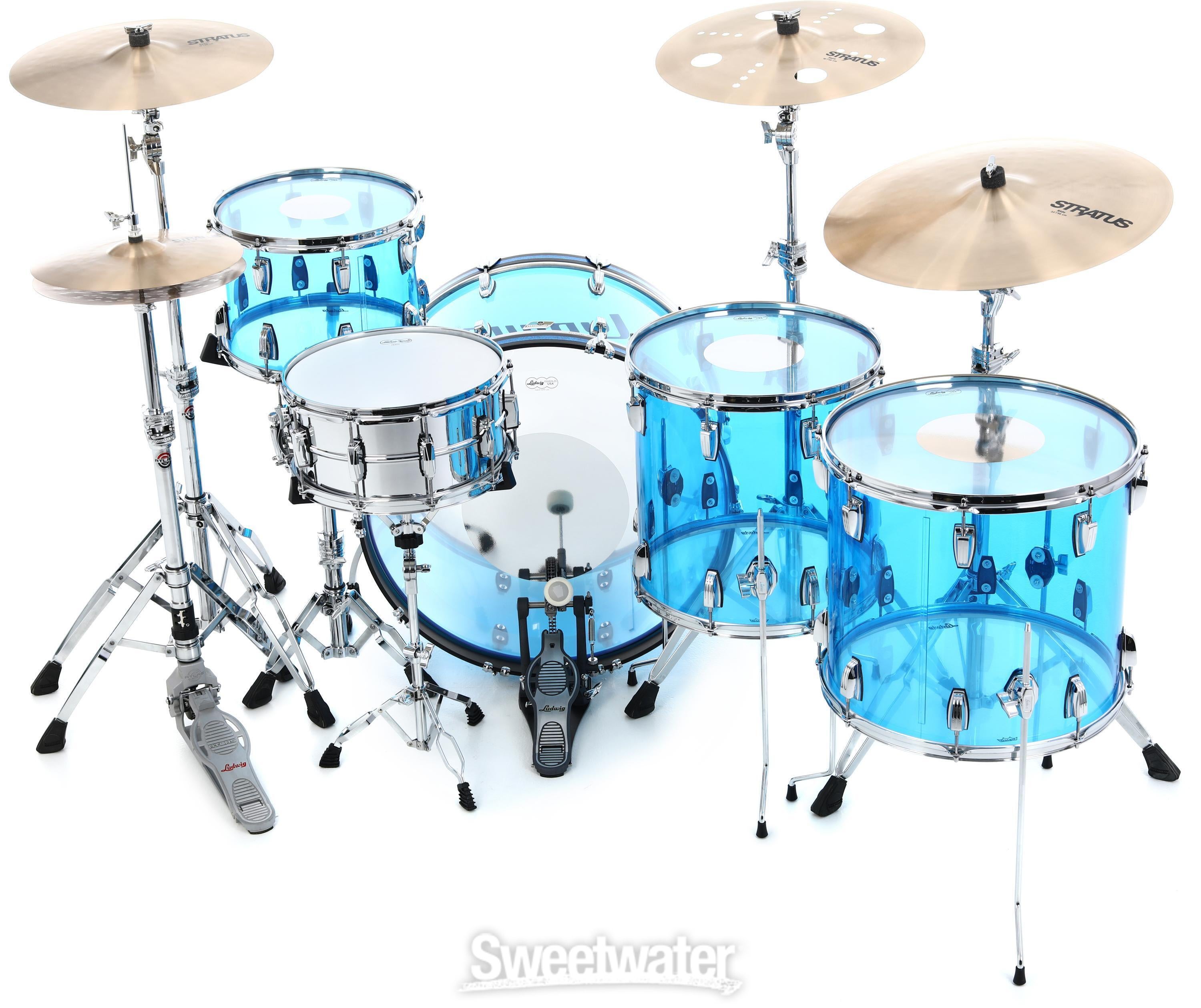 Ludwig Vistalite Zep 4-piece Shell Pack - Blue | Sweetwater