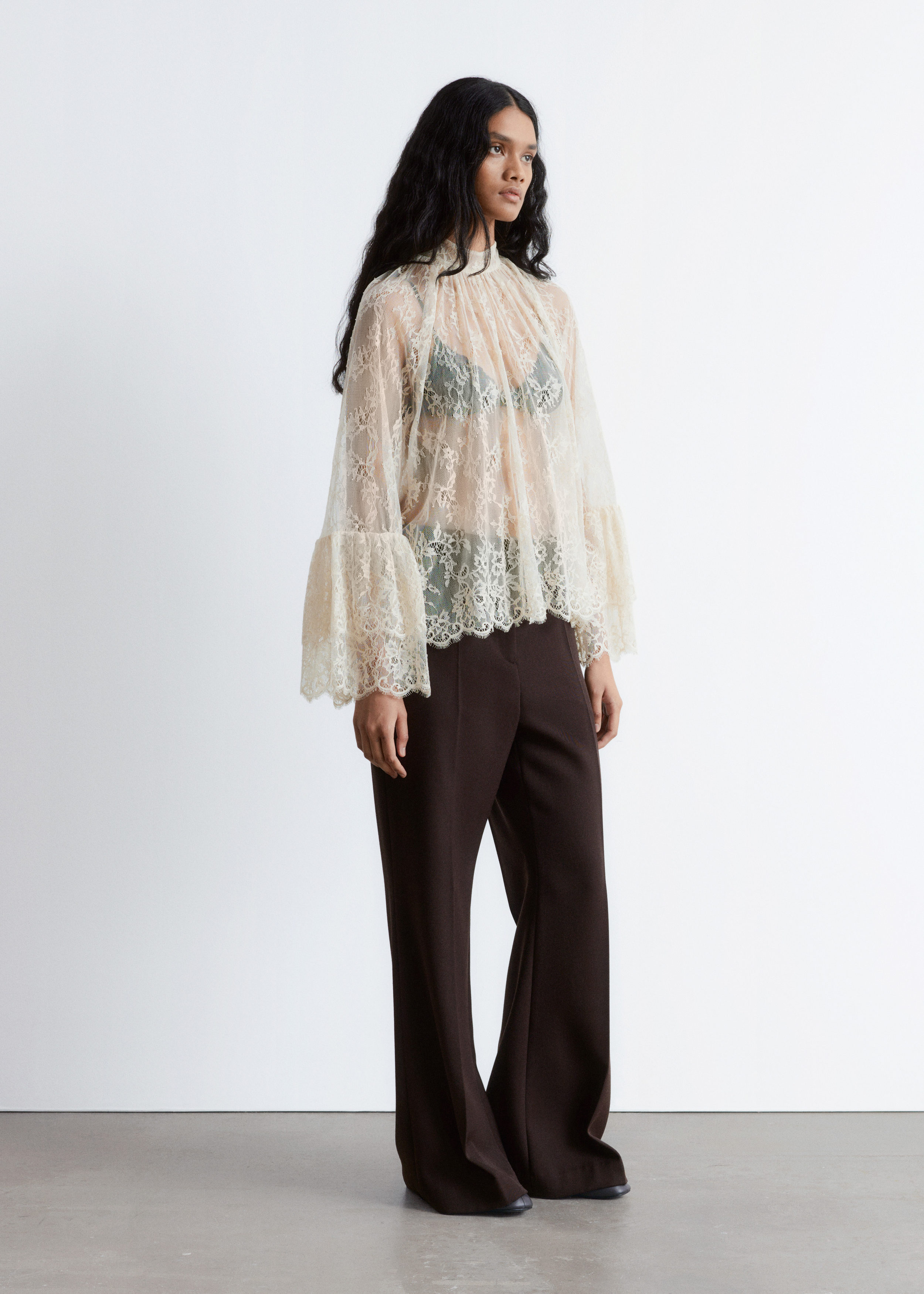 トップス Yilon Fleur lace blouse ivory YILON イロン FLEUR LACE