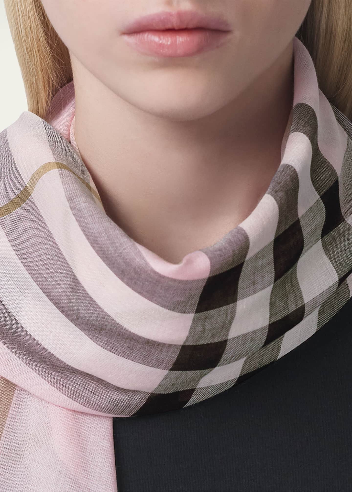 Burberry Giant Check Gauze Scarf - Bergdorf Goodman