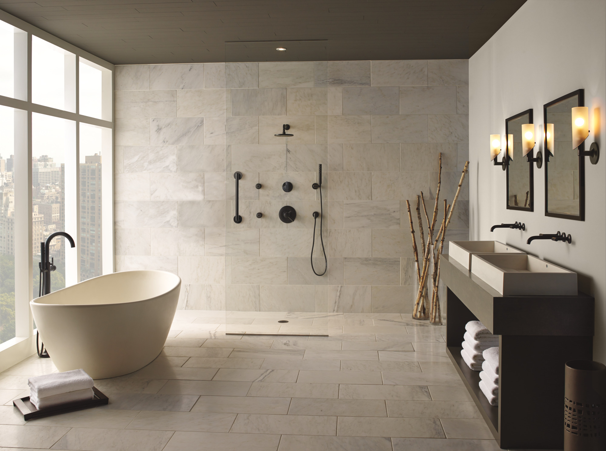 Jason Wu for Brizo™ | Two-Handle Wall Mount Lavatory Faucet - Less