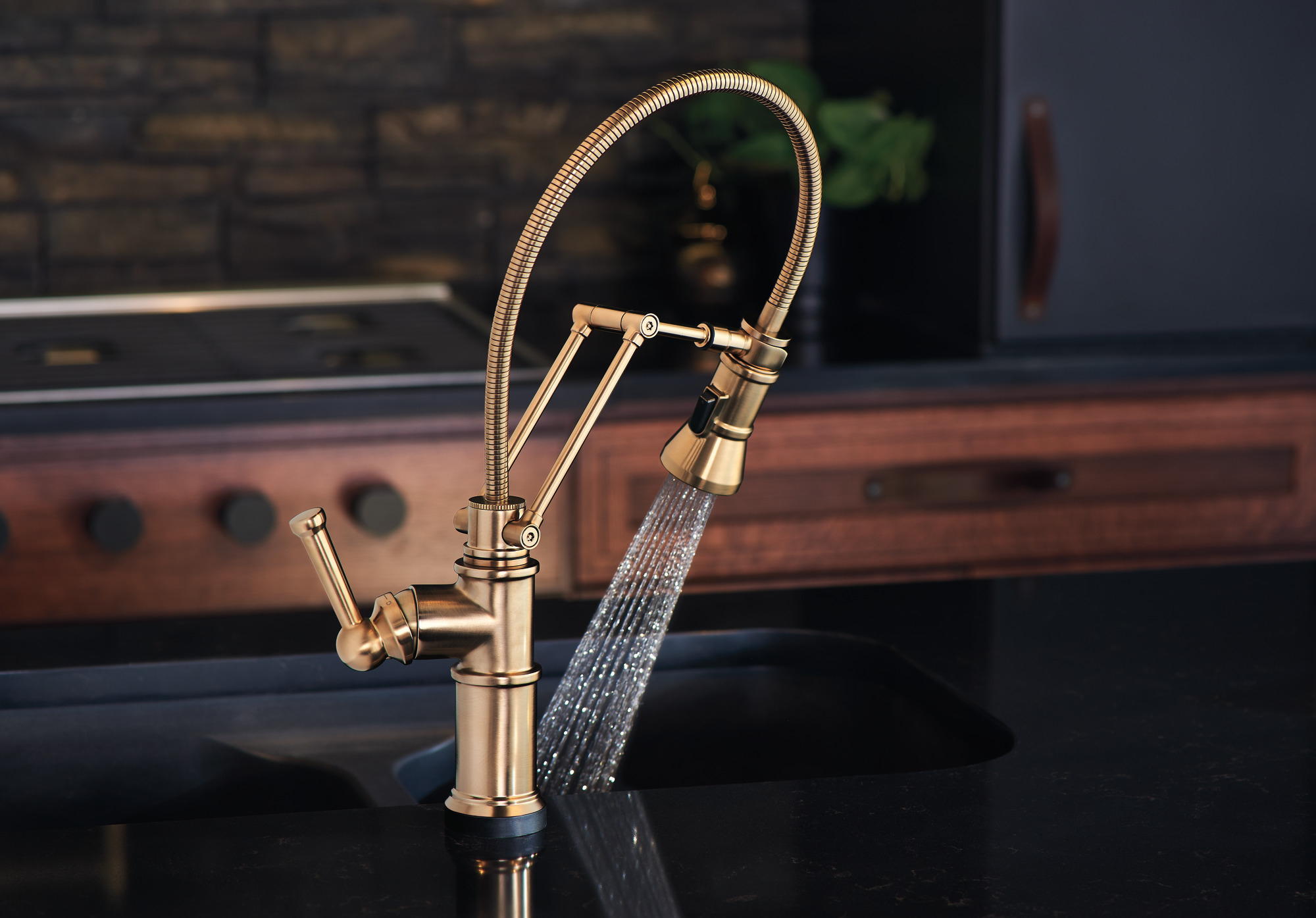Artesso® | SmartTouch® Articulating Kitchen Faucet With Finished Hose