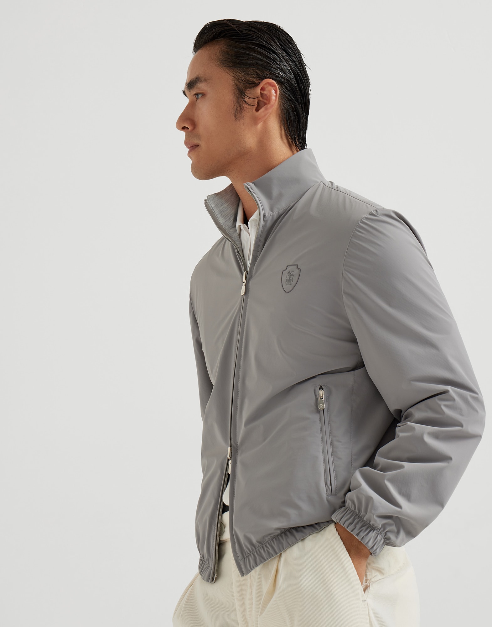 Reversible jacket for Man in Grey | Brunello Cucinelli