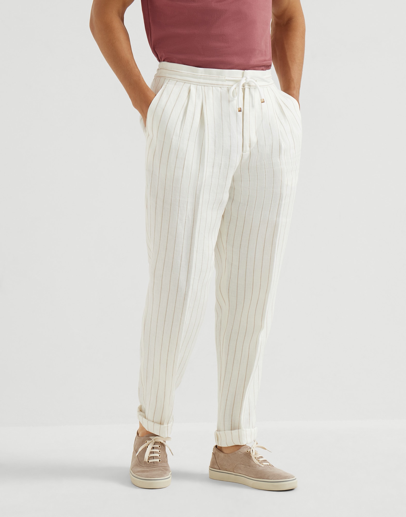 Twill trousers for Man in Panama | Brunello Cucinelli