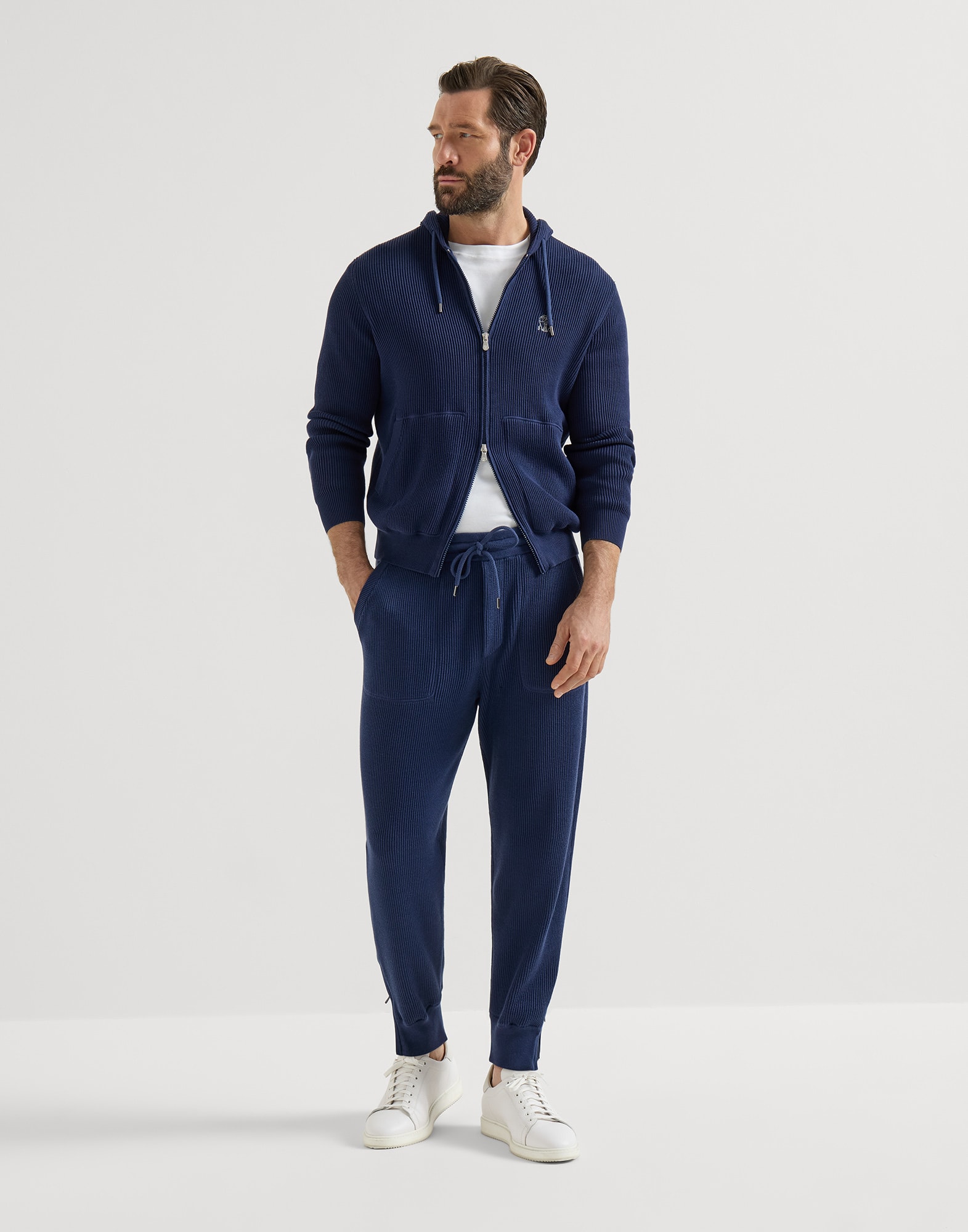 Knit top for Man in Grey | Brunello Cucinelli