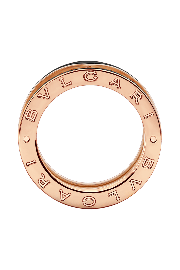 Rose gold, Ceramic B.zero1 Ring AN859090 | Bvlgari