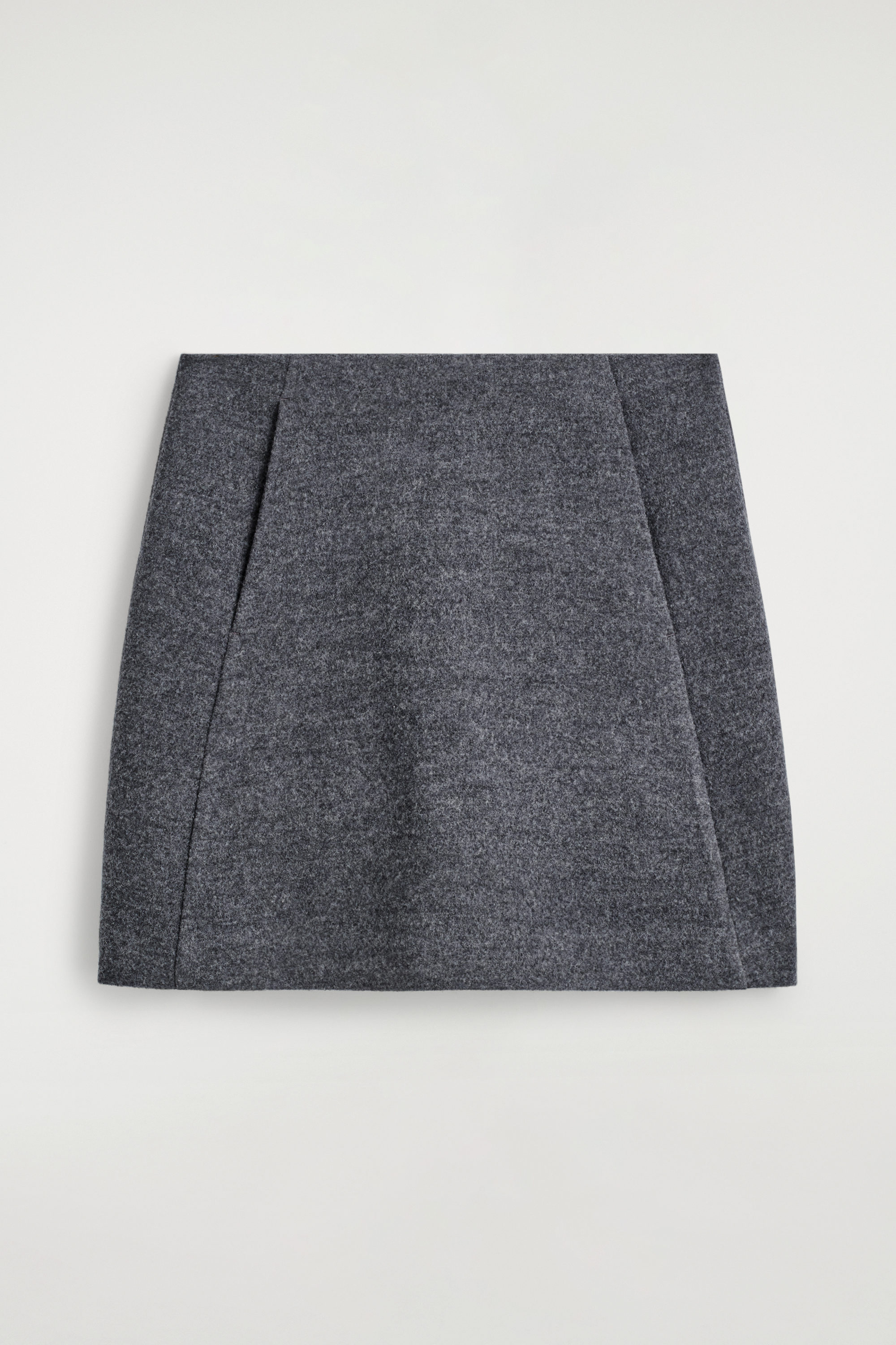 BOILED MERINO WOOL MINI SKIRT - GREY | COS