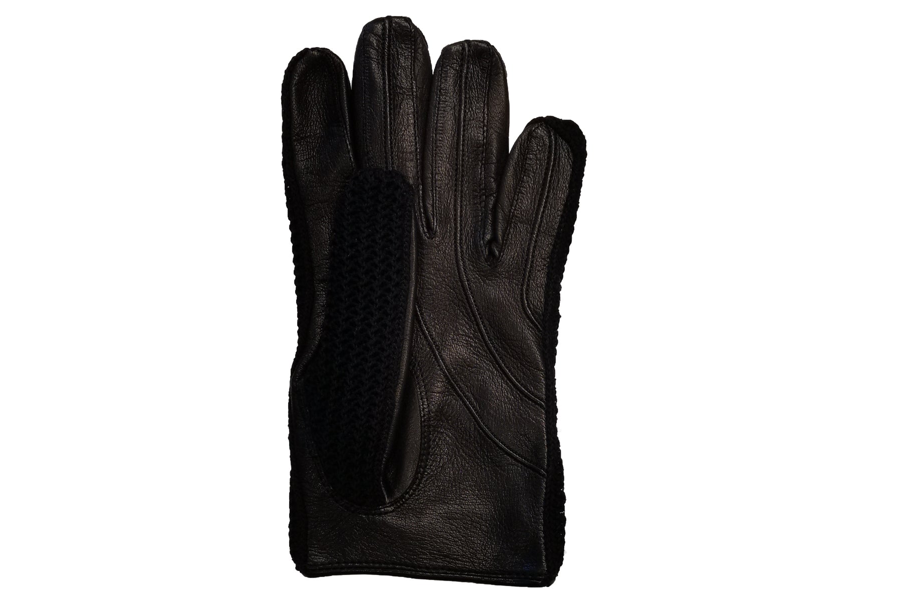 メンズ手袋◇ナパレザー/ニットドライビンググローブ◇ ブラック