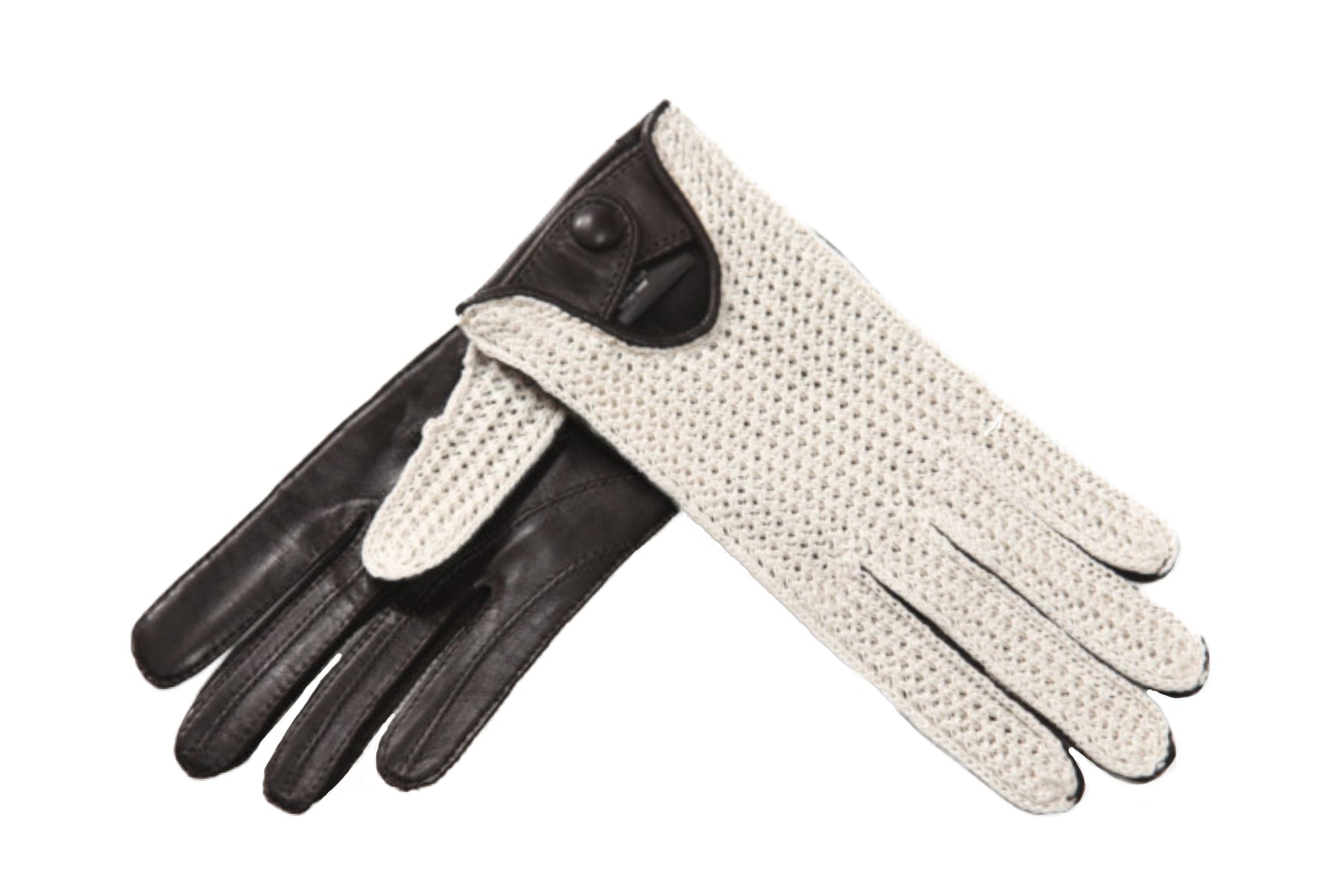 レディース手袋◇ナパレザー/ニットドライビンググローブ◇ダーク