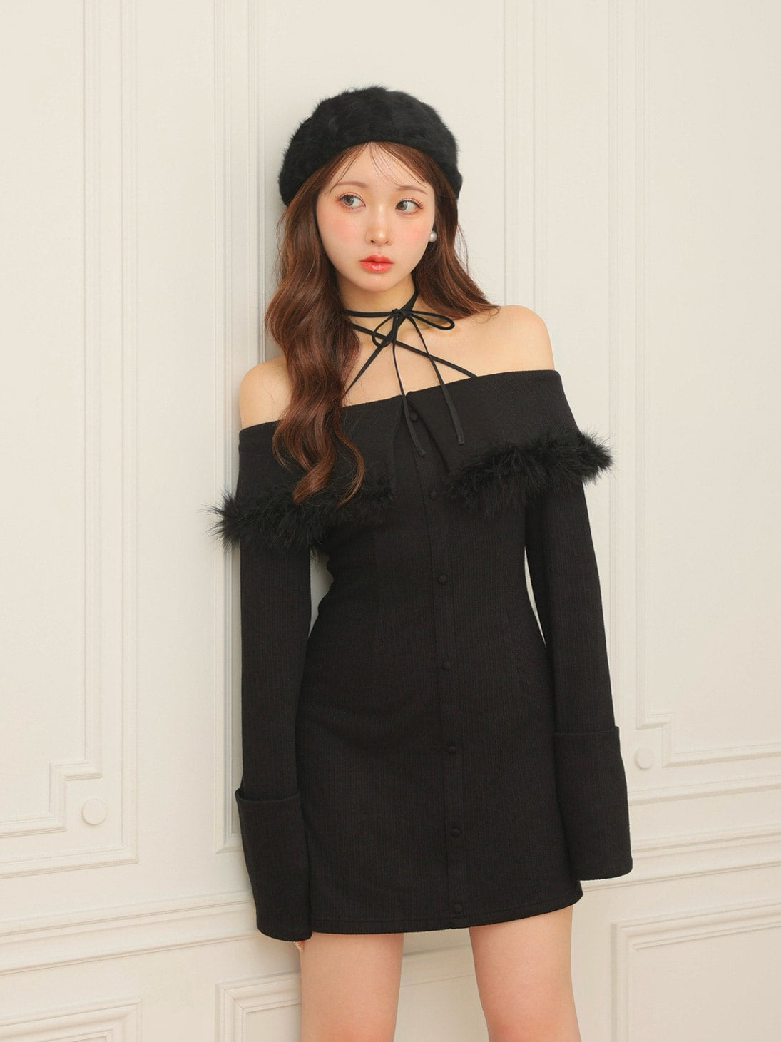 エムミーエメ Noir frill ribbon mini onepiece September 1st